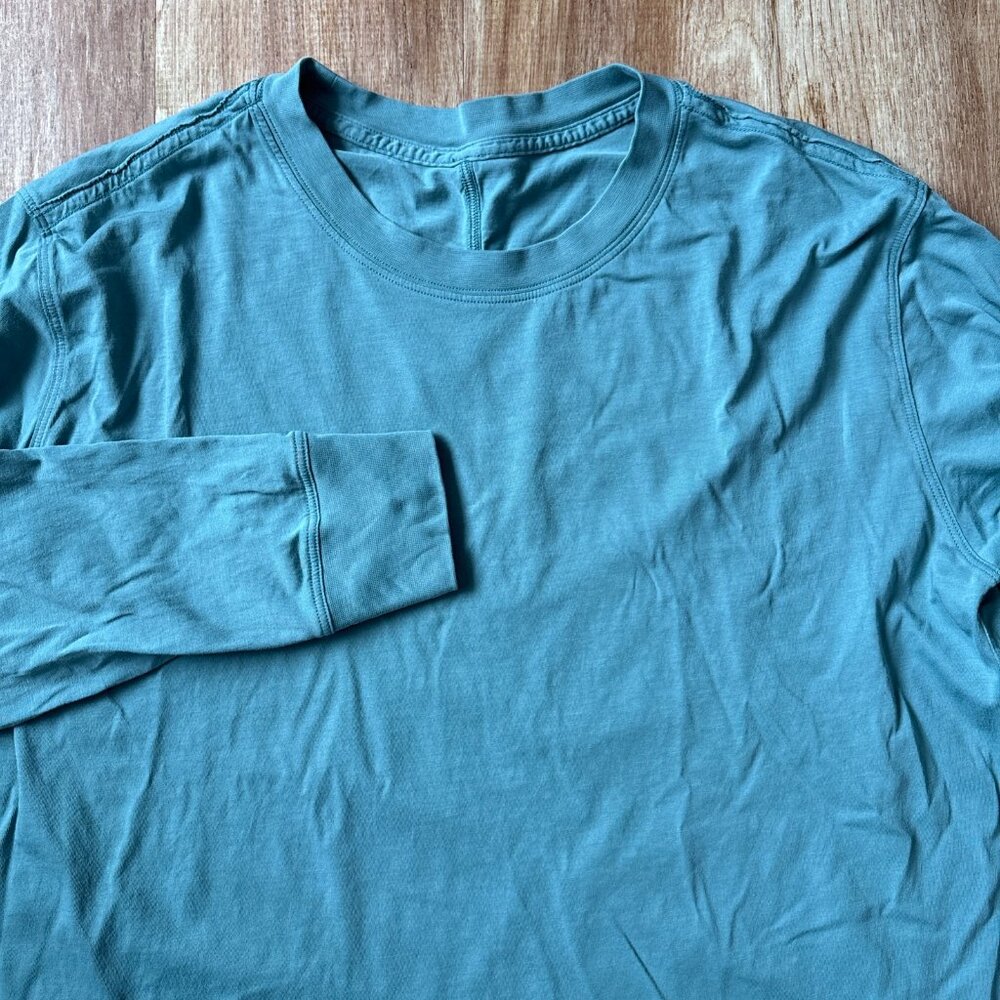 Lululemon All Yours Tee Cotton Long Sleeve Teal Size 8‎ (M)